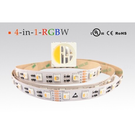 LED riba RGBW, külm valge, 6000 °K, 24 V, 19.2 W/m, IP20, 5050