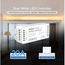 LED dimmer FUT035P, CCT kontroller, RF 2,4GHz, Push-Dim, PWM, 12-36V, 20A