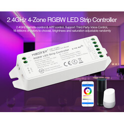 LED dimmer FUT038U, RGBW kontroller, RF 2,4GHz, 12-24V, 12A