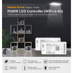 LED dimmer FUT038W, RGBW kontroller, RF 2,4GHz, WiFi, 12-24V, 12A