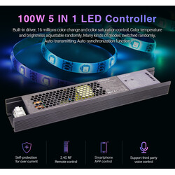 LED dimmer PX1, viis ühes kontroller, RF 2,4GHz, 180-240V AC / 24V, 100W